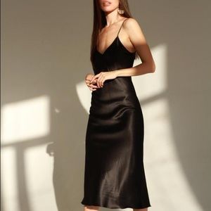 NEW Anthropologie Slip Dress in Black